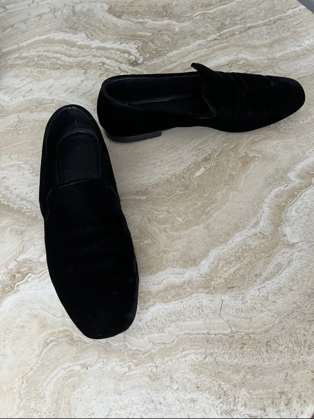 Vince Black Velvet Loafers